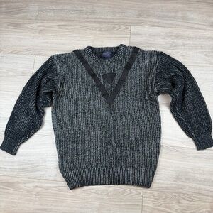 Vintage 80’s Barnaby Brand Eclectic Grandpa Streetwear Sweater Gray Mens XL‎